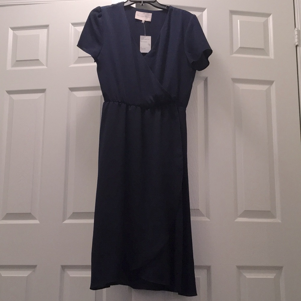 Navy Wrap Dress NWT
